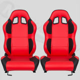 Sedile sportivo avvolgenti auto in pelle rossa e nera N541 DX